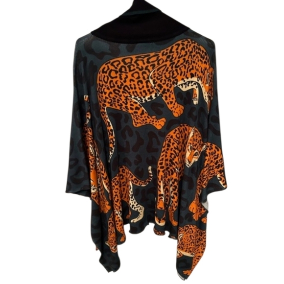 New Conditions Apply Anthropologie Leopard Sweater Poncho Pullover XS/S - Picture 5 of 7